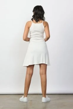 Rib Skater Dress- Marshmallow White -ZAZU Clothing Shop wdr017mw3