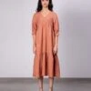 Meadow Linen Dress With Pockets - Sand Brown -ZAZU Clothing Shop zebvlf04sb1